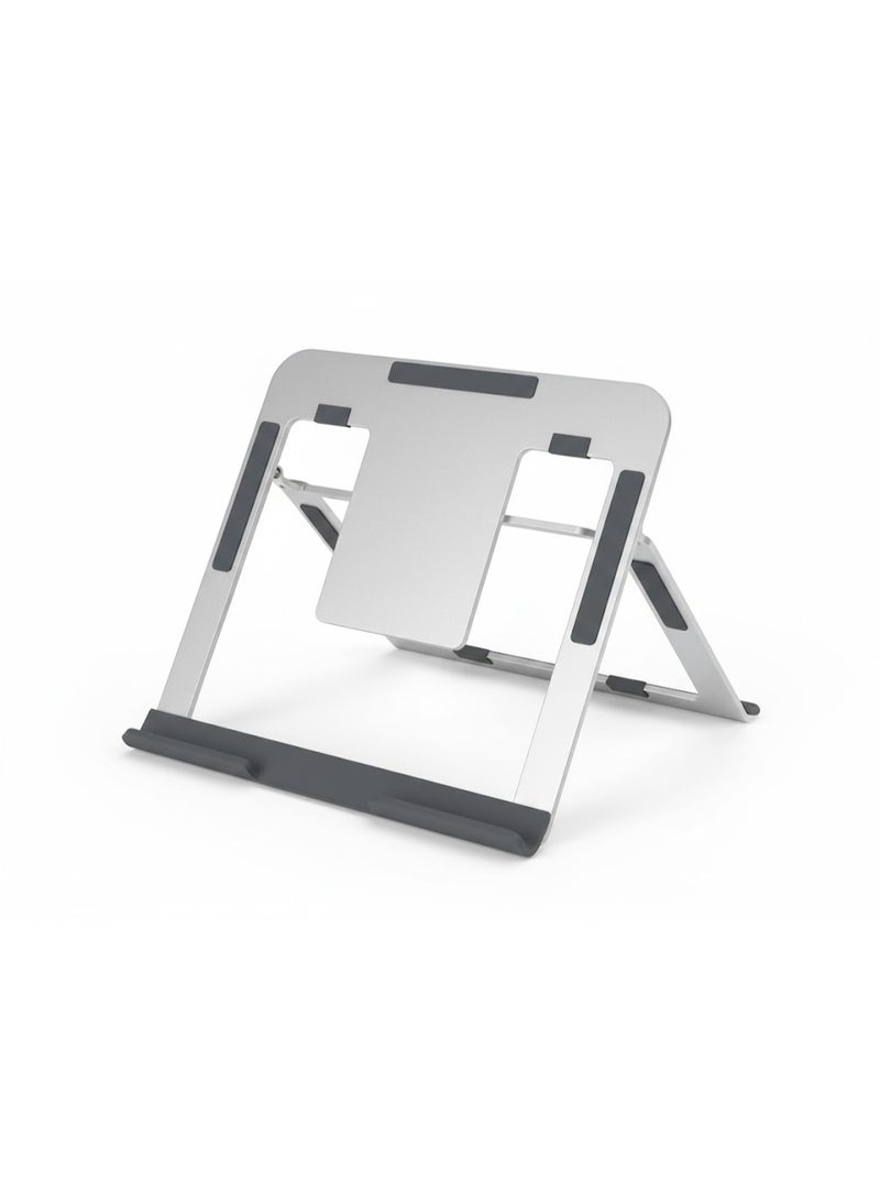 HIAS Adjustable Aluminum Laptop Stand - Portable & Foldable Ergonomic Cooling Holder for Desk, Compatible with MacBook, HP, Dell, and Tablets - Image 2